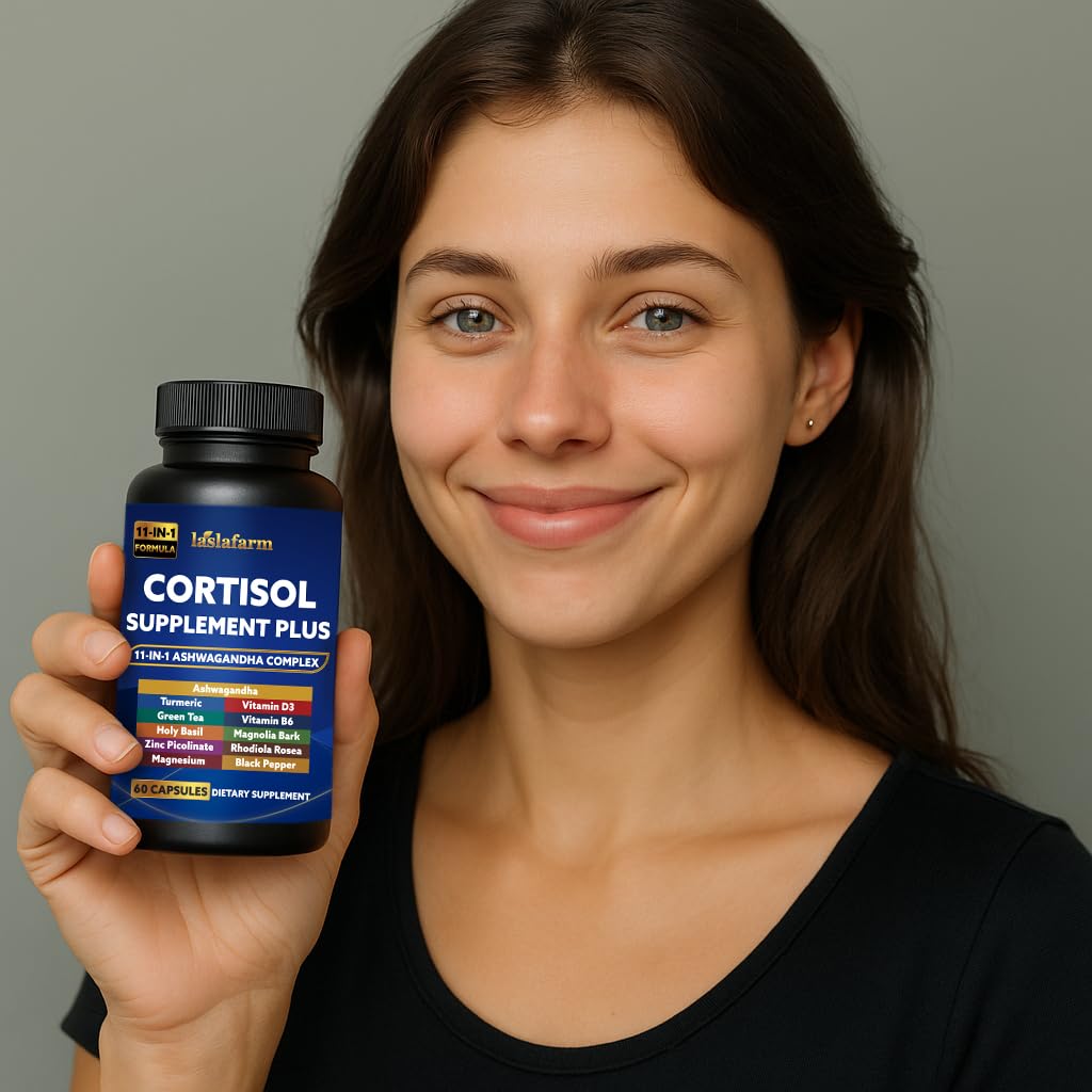 laslafarm 11in1 Cortisol Plus Supplement, 11in1 Ashwagandha and Natural Herbal Complex Vitamin Blend for Daily Mood, Focus and Sleep, Suitable for Women and Men 60 Capsules laslafarm Au supplements
