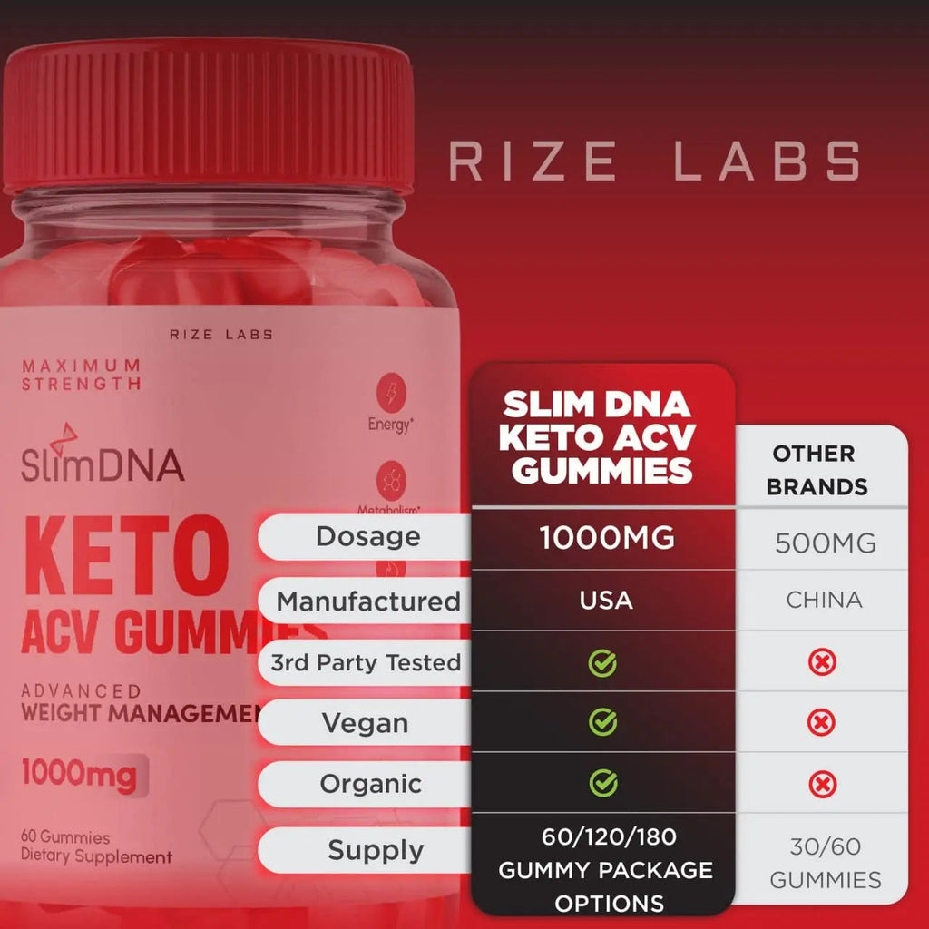 rize labs (2 Pack) SlimDNA Keto Gummies - ACV for Advanced Weight Loss with Apple rize labs Au supplements