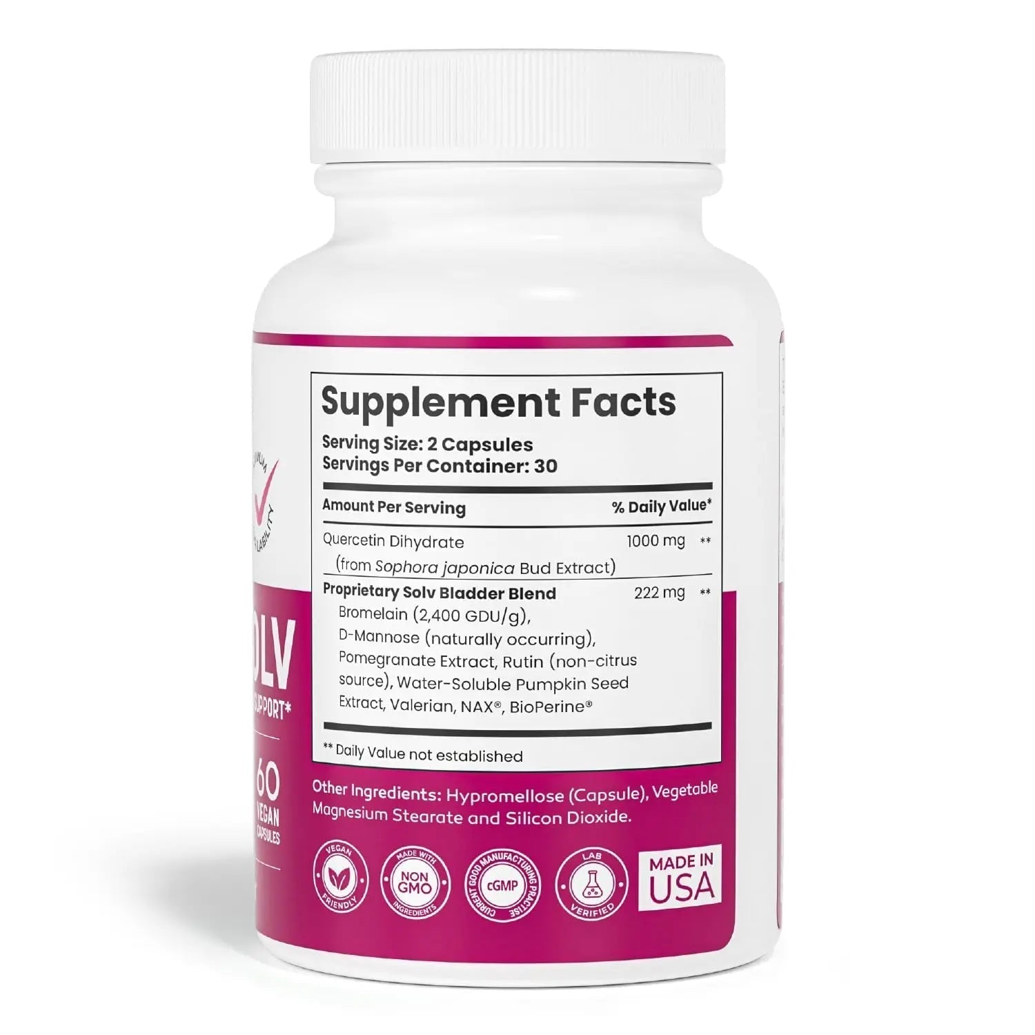 SOLV NATURALS CYSTASOLV Bladder & Pelvic Discomfort Formula - Enjoy Less Urgency & Flares* with Daily IC/BPS UTI Support – Premium Bladder & Urinary Support for Women & Men - 60 Vegan Capsules SOLV NATURALS Au supplements