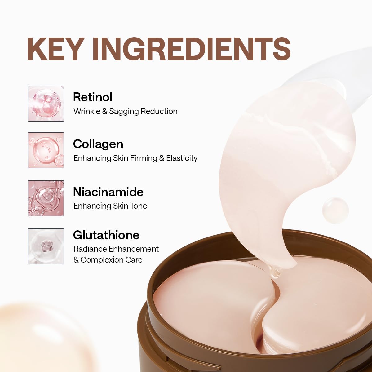 Mediheal Retinol Collagen Under Eye Patches - Korean Hydrogel Eye Pads (60 patches) with 95% Retinol & Collagen