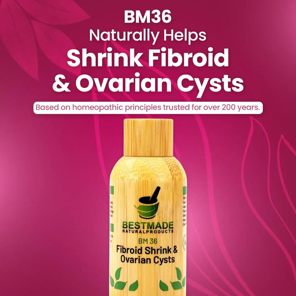 Fibroid Shrink & Ovarian Cysts BM36 - Helps Shrink Fibroids and Ovarian Cysts, Balance Estrogen Levels and Prevent Regrowth, Support for Menstrual Pain and Painful Intercourse, 30 mL Drops | Bestmade Bestmade Naturalproducts.com Au supplements
