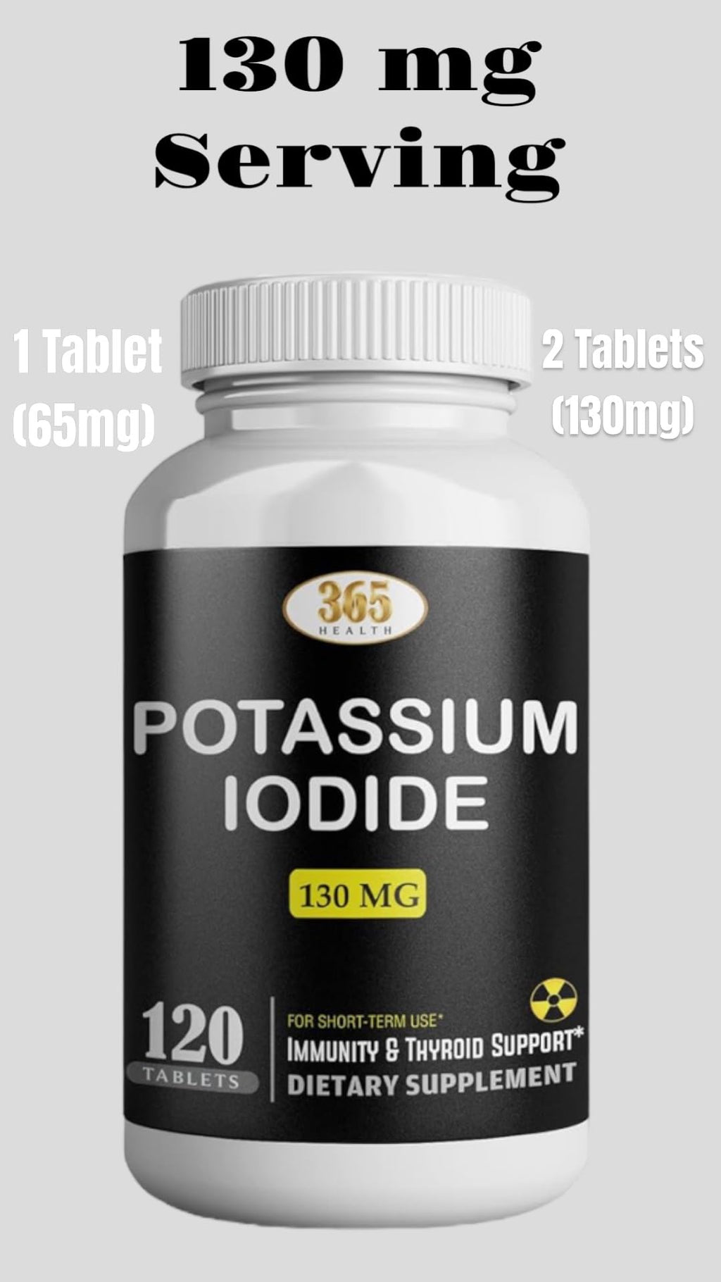 Potassium Iodide130 mg - KI Tablets- Potassium130 mg - USA Made Potassium Iodine Pills YODO Naciente