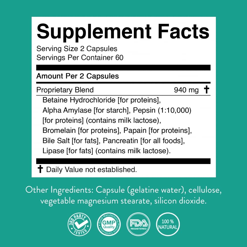 Nature's Sunshine Food Enzymes - Digestive Support with Prebiotics and Probiotics for Gut Health - Digestive Enzyme Supplement for Digestive Health