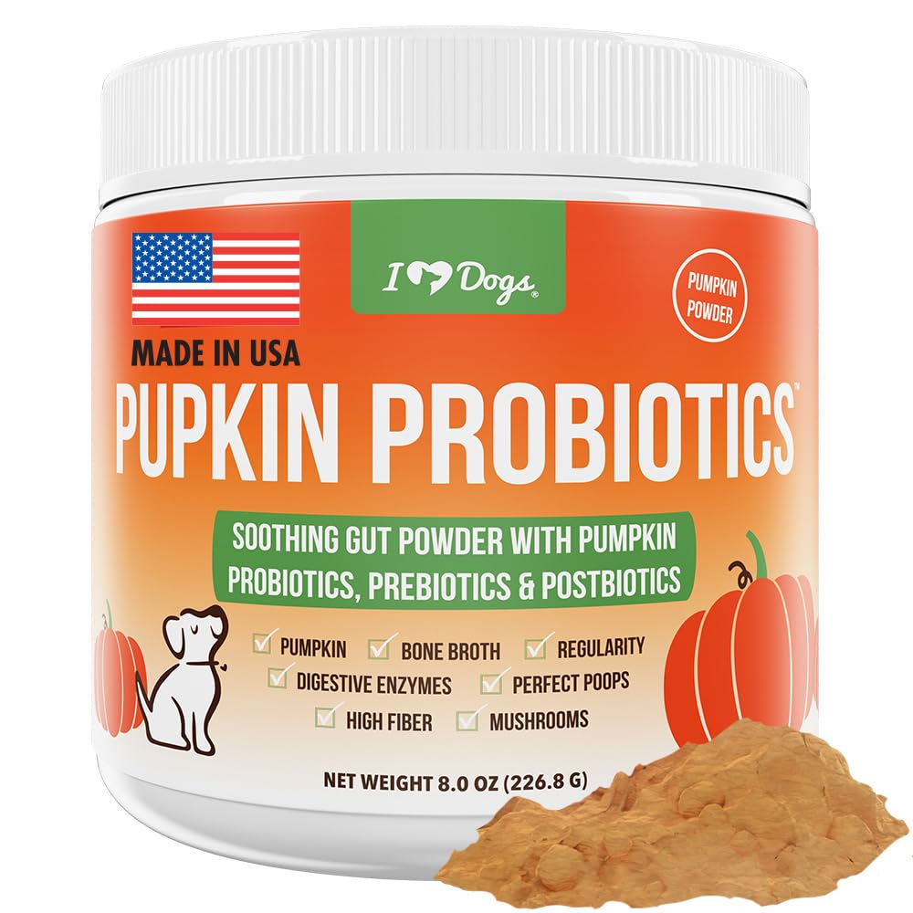 iHeartDogs Pupkin Probiotics, Prebiotics, Postbiotics, & Fiber for Dogs with Pumpkin, Gut Soothing Bone Broth & Mushrooms iHeartDogs Au supplements