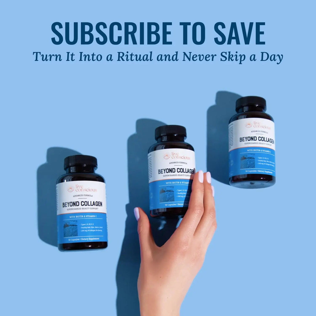 Live Conscious Beyond Collagen Multi Collagen Capsules - Types I, II, III, V & X - Hydrolyzed Blend with Biotin & Vitamin C Live Conscious Au supplements