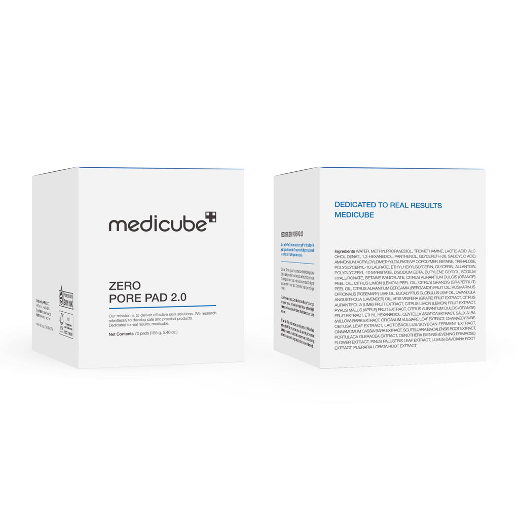 medicube Toner Pads Zero Pore Pad 2.0 | Dual-Textured Facial Pad for Exfoliation and Pore Care with 4.5% AHA Lactic Acid