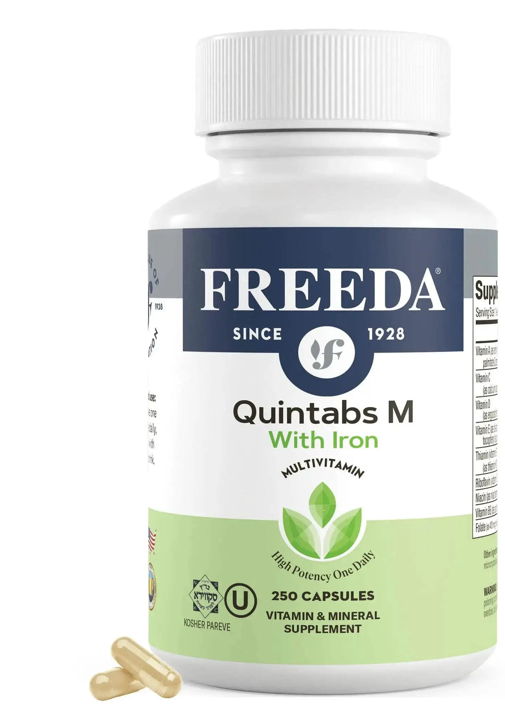 FREEDA Multivitamin One Daily – Quintabs-M with Iron – Kosher Multi Vitamins Supplements for Women Health - Multivitamins for Women & Iron FREEDA Au supplements