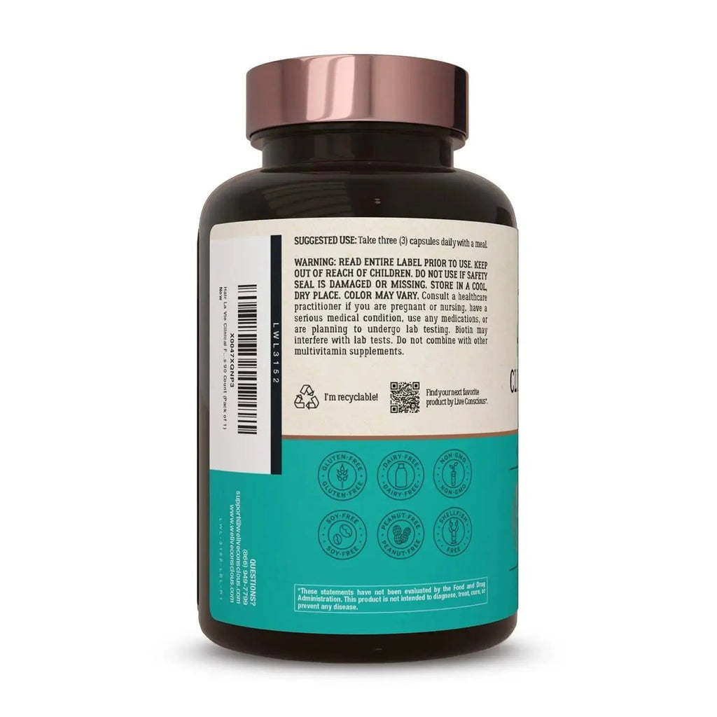 Hair La Vie Live Conscious Clinical Formula Hair Growth Vitamins for Women and Men w/Biotin, Collagen & Saw Palmetto (Pack of 1) Hair La Vie Au supplements