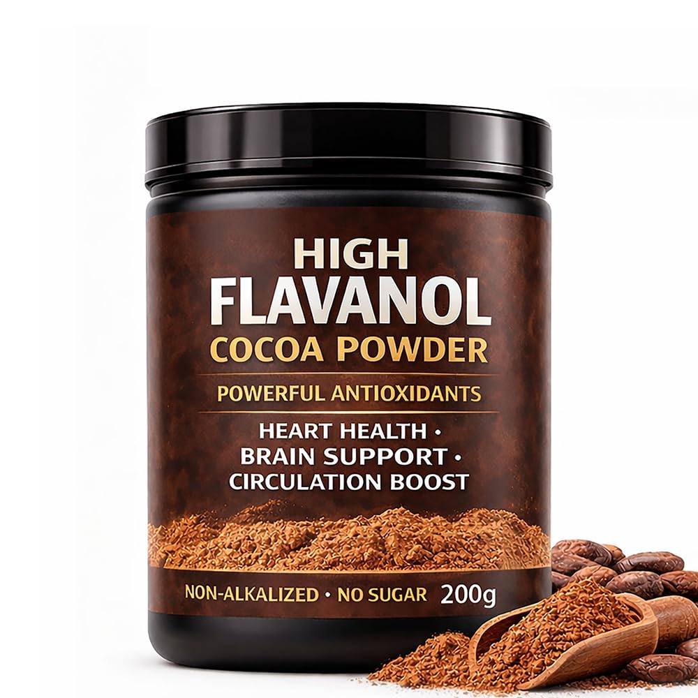 High Flavanol Cocoa Powder, Flavanol Rich Cocoa Powder– 1200mg Cocoa Flavanols – 10X More Flavanols – Supports Heart Health, Nitric Oxide & Energy