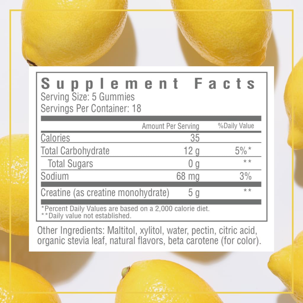 Consult Health CREOVATE CREATINE MONOHYDRATE Gummies 5g Dose for Men & Women to Support Muscle, Strength, Recovery, Cognitive Health & Memory, Zero Sugar, Gluten Free, Natural Lemon, 90 Count Consult Health Au supplements