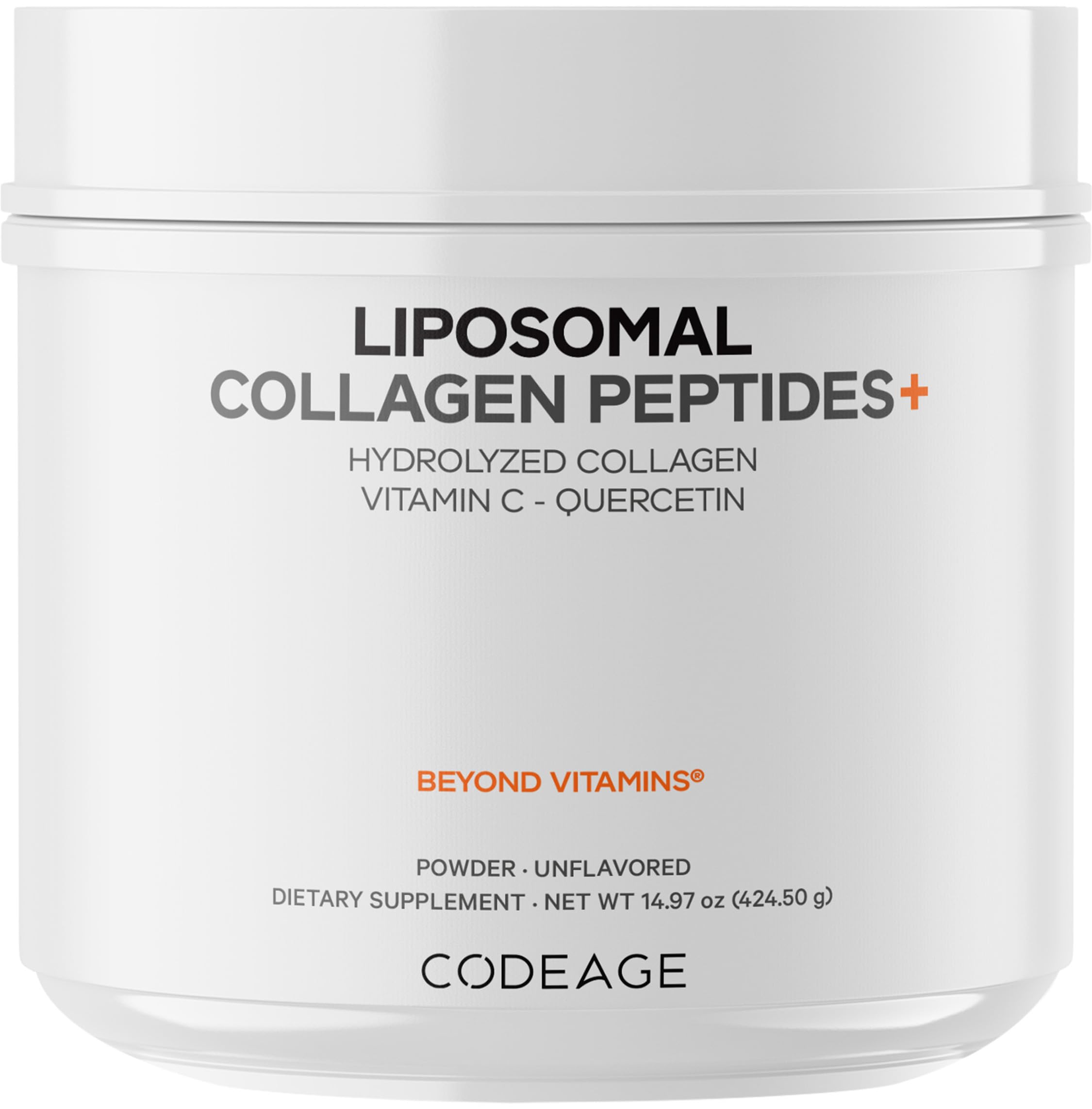 Codeage Liposomal Collagen Peptides Powder + Vitamin C & Quercetin, Phospholipid Complex, Grass-Fed Pasture-Raised Hydrolyzed Collagen Type I & III Supplement All-in-One, Non-GMO, 14.97 oz Codeage Au supplements