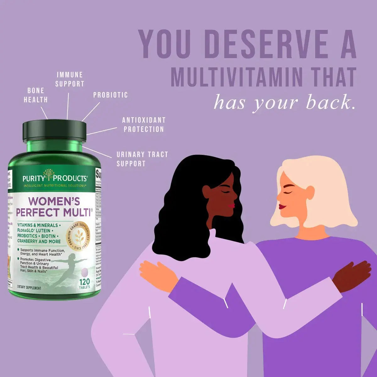 Purity Products Women’s Perfect Multi Balanced Multivitamin - Supports Urinary Tract Health, Immune, Bone + Muscle, Hair, Skin, Nails Purity Products Au supplements