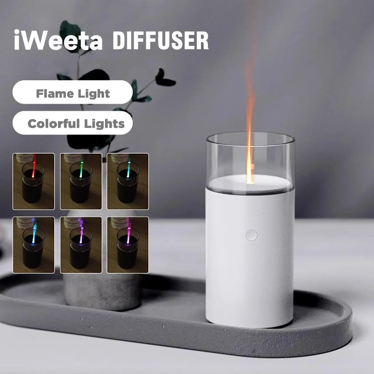 iWeeta Candlelight Diffuser,60ml Rechargeable Battery Operated Low Power Portable 10ml/H Aroma iweeta Au supplements