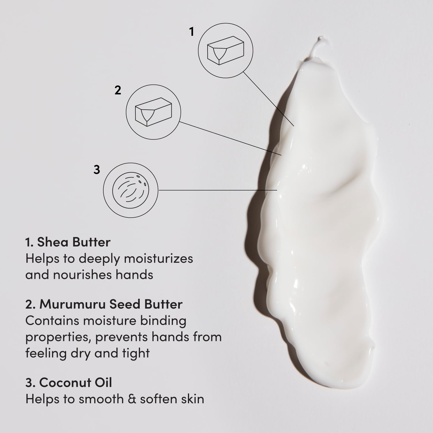 OUAI Hand Cream - Thick, Creamy Balm with Coconut Oil, Murumuru Butter and Shea Butter - Hydrating Moisturizer for Soft Hands - Use Daily to Deeply Nourish Skin (3 Oz) OUAI Au supplements
