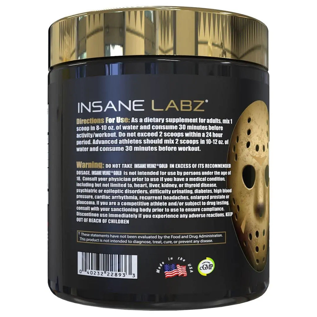 Insane Labz Psychotic Gold and Insane Veinz Gold Pre Workout Nitric Oxide Booster Stack Insane Labz Au supplements
