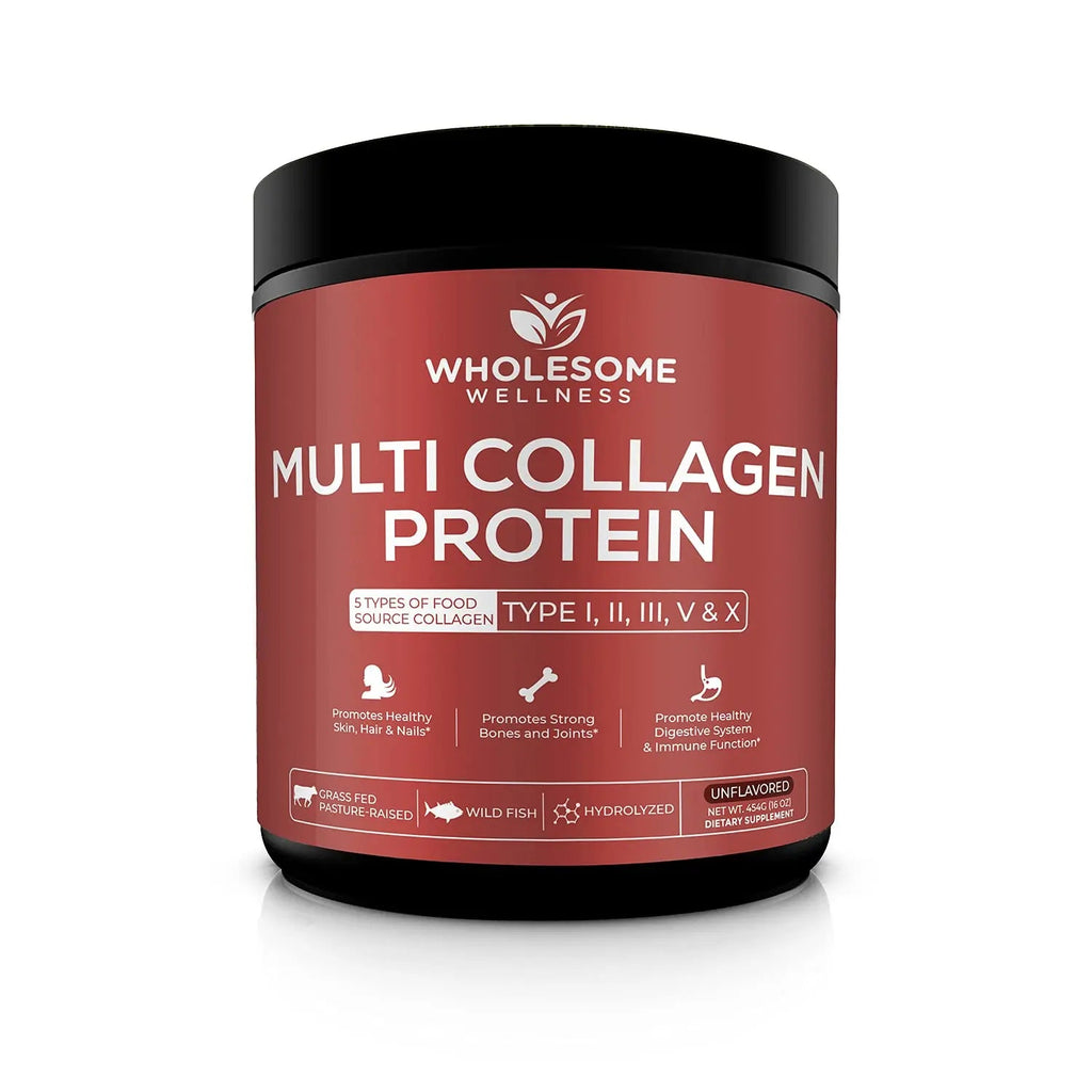 Multi Collagen Protein Powder Hydrolyzed (Type I II III V X) Grass-Fed All-in-One Super Wholesome Wellness Au supplements