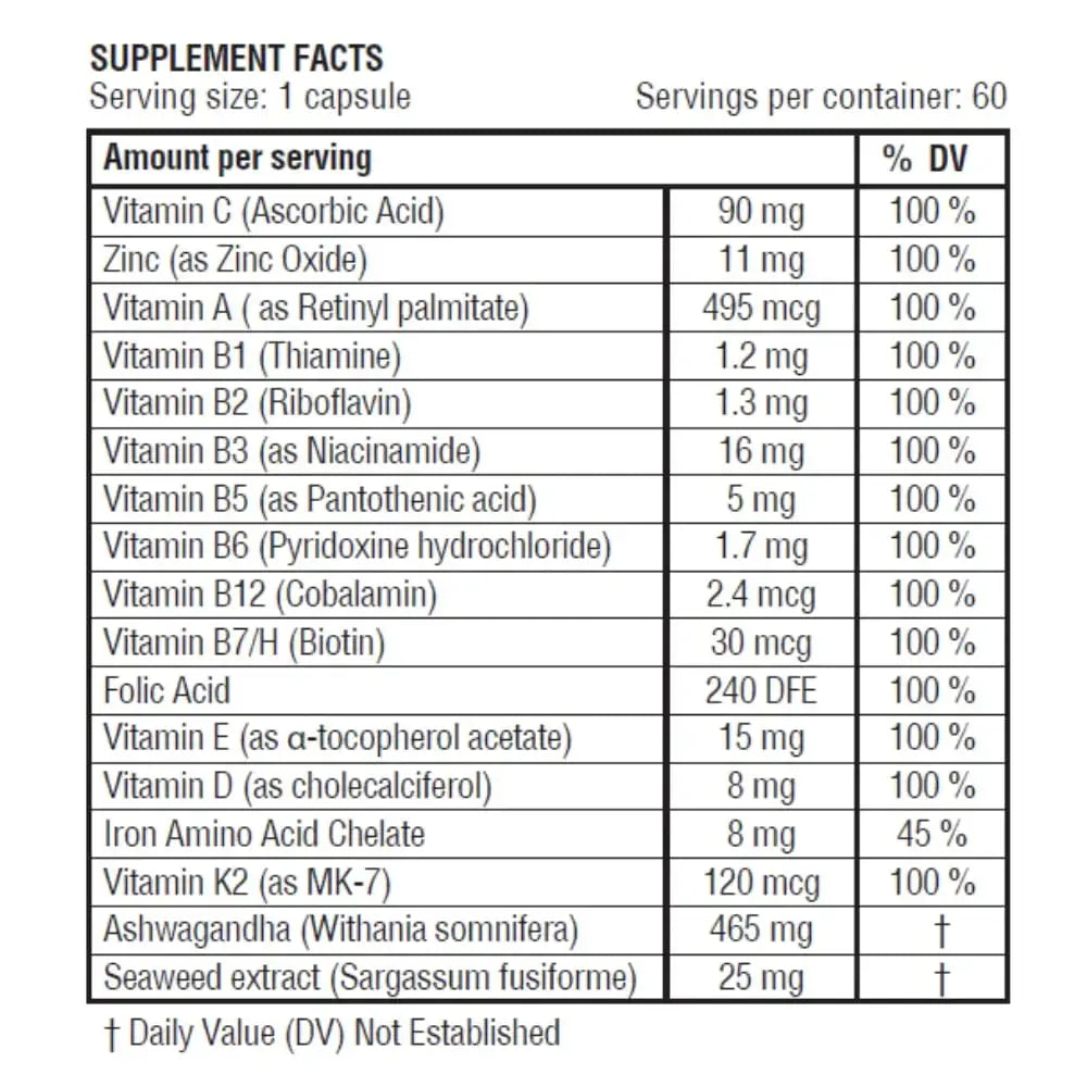 obel Daily Multivitamin | with Ashwaganda and Seaweed | Optimum Health for Adults obel Au supplements