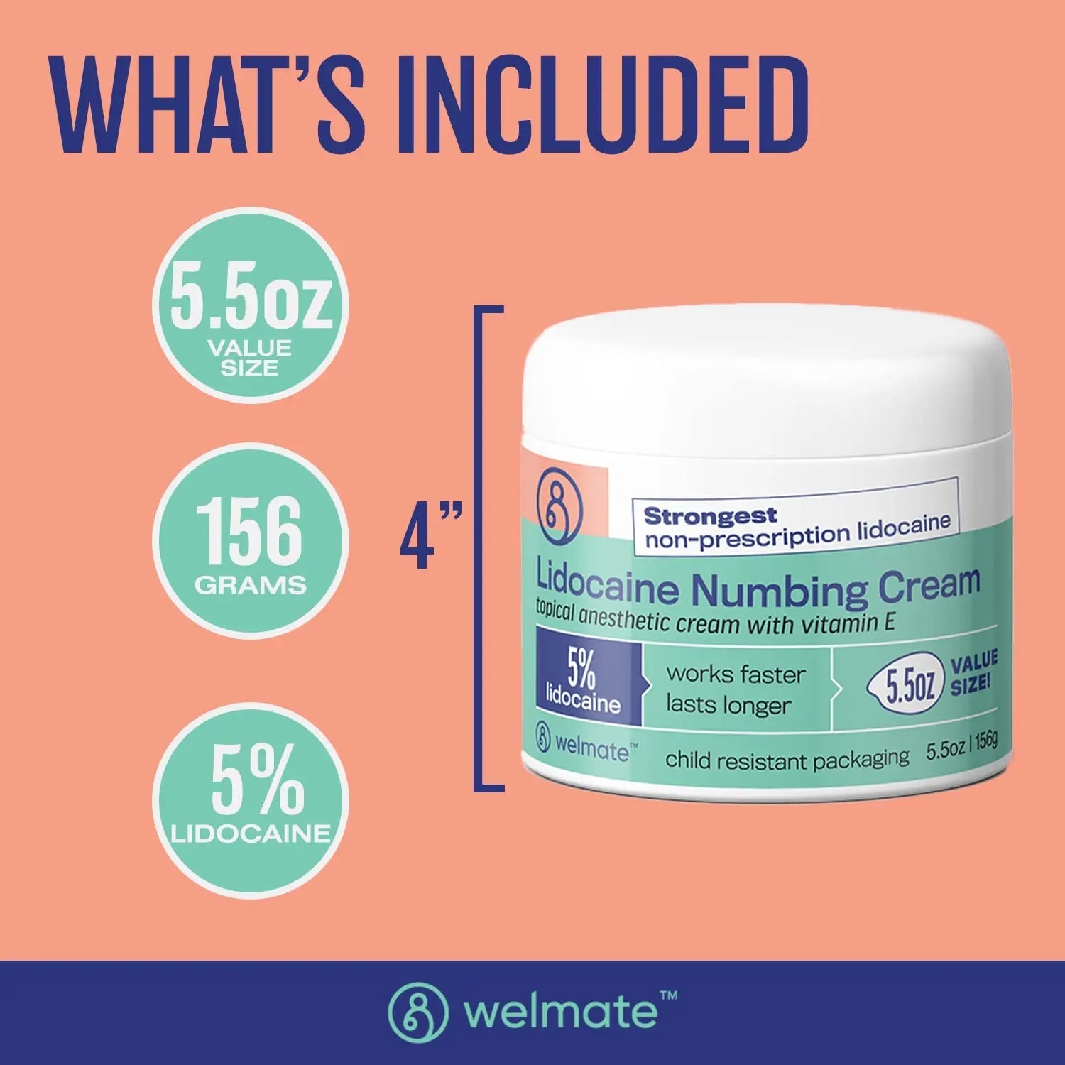 WELMATE | 5% Lidocaine | Numbing Cream Maximum Strength | Topical Anesthetic WELMATE Au supplements