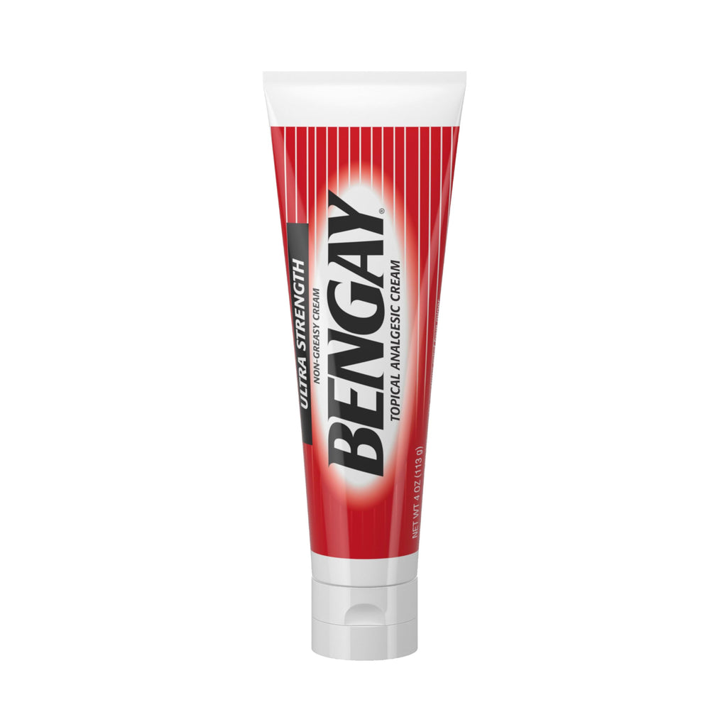 Bengay Ultra Strength Topical Pain Relief Cream, Non-Greasy Topical Analgesic for Minor Arthritis, Muscle, Joint and Back Pain, Camphor, Menthol and Methyl Salicylate, 4 OZ Bengay Au supplements