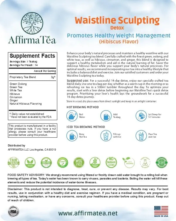 AffirmaTea Waistline Sculpting Detox | for Optimal Weight Loss & Fat Metabolism Balance AffirmaTea Au supplements