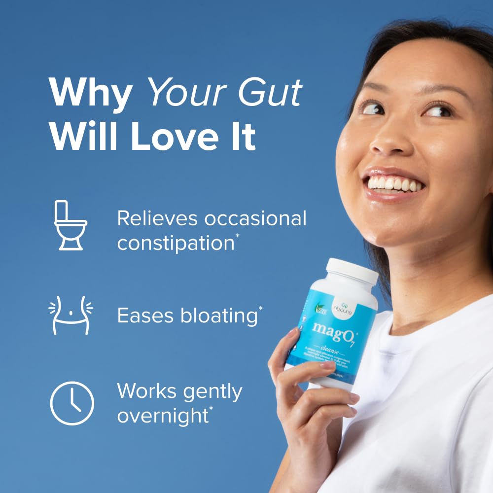 nbpure MagO7 - Natural Colon Cleanse & Detox - Occasional Constipation Relief, Stool Softener, & Bloating Support for Men & Women