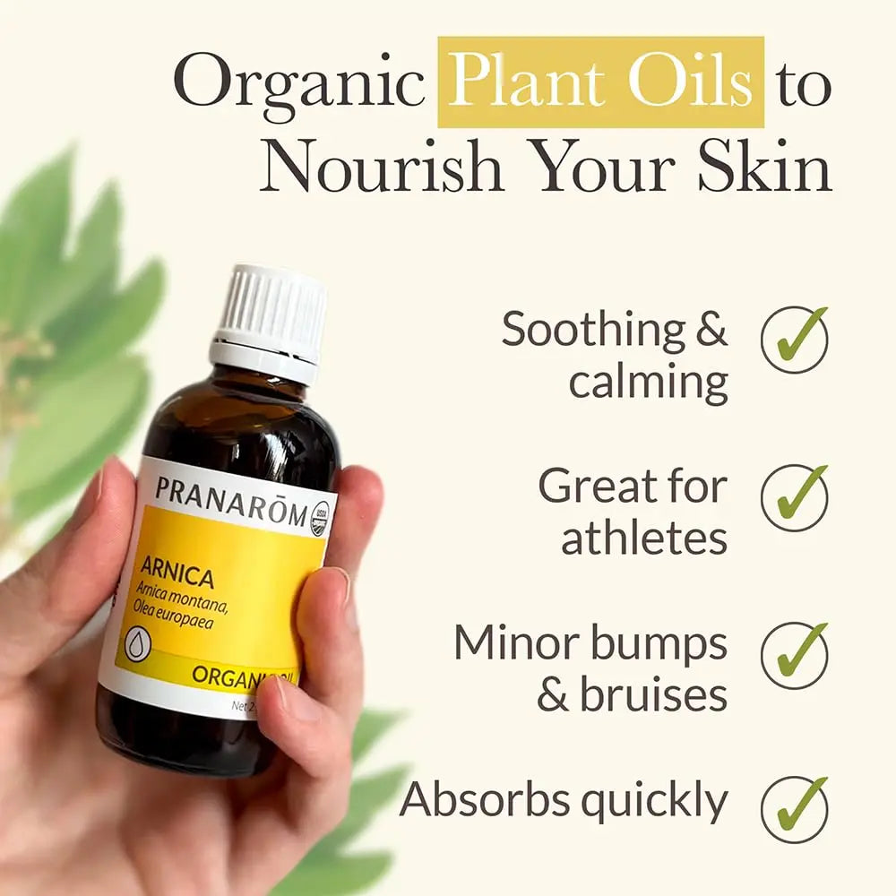 Pranarom - USDA Certified Organic French Arnica Virgin Plant Oil - 2 fl oz Glass Bottle - Massage Oil for Body Pranarom Au supplements