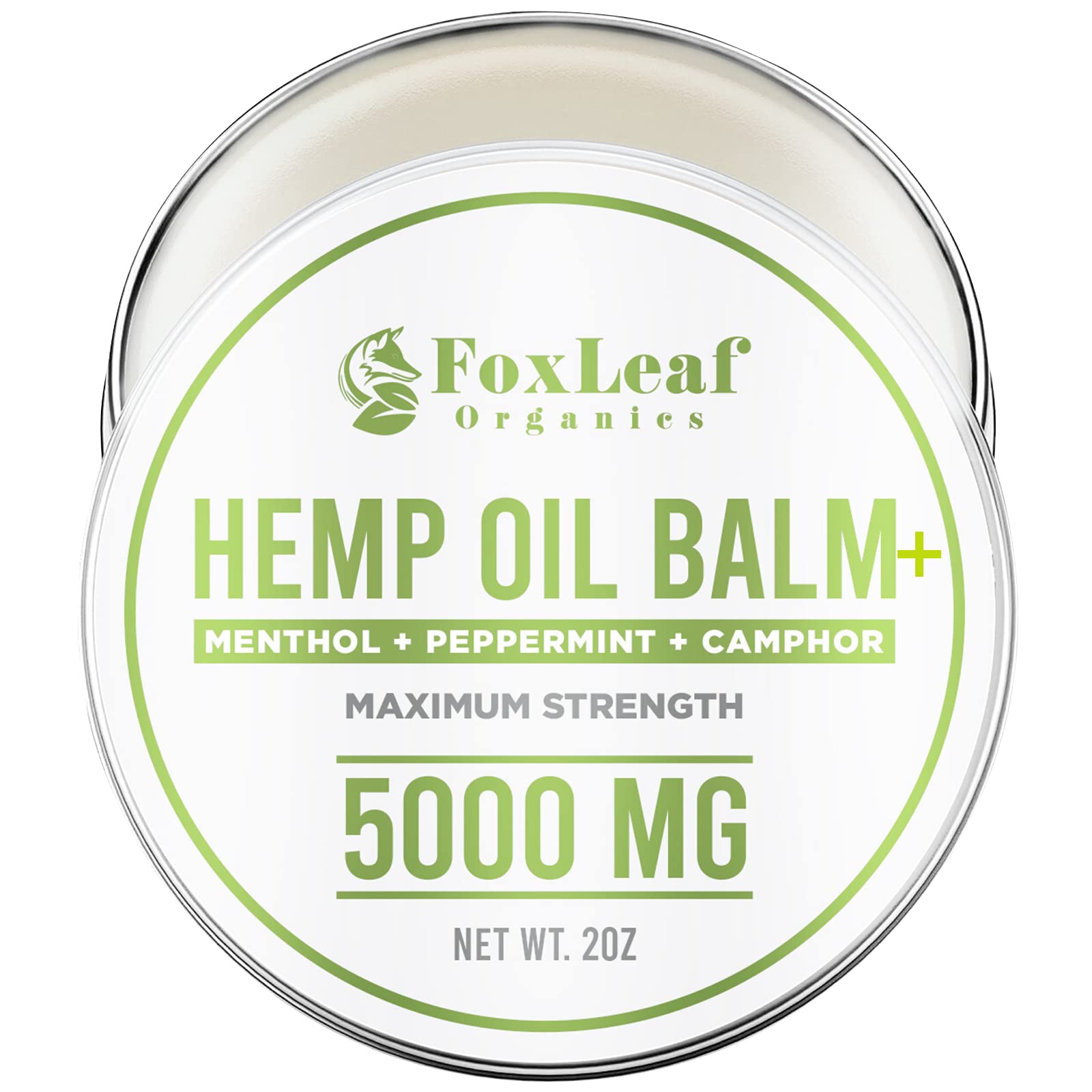 Hemp Oil Balm with Arnica, Camphor, Menthol & Peppermint, Herbal Cooling Balm for Muscles, Joints, Knees, Back & Body, Made in USA, 2oz FOXLEAF Au supplements