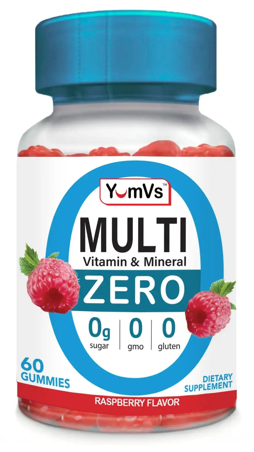 YUM-V'S Multivitamin Zero Gummies by YumVs | Sugar-Free Vitamins Supplement for Women & Men | Chromium, Thiamine, and Magnesium | YUM-V'S Au supplements