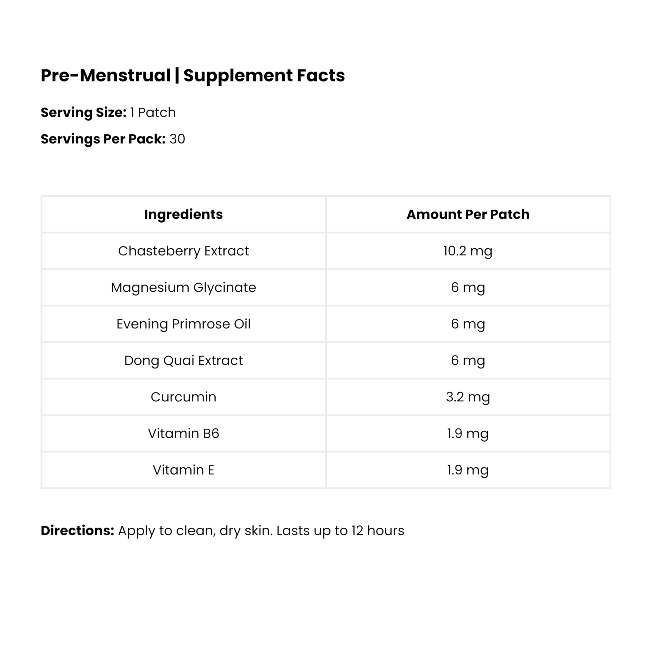 The Patch Remedy Pre Menstrual Patch | Chasteberry, Magnesium, Evening Primrose, Dong Quai, B6 & Vitamin E | 30 Patches The Patch Remedy Au supplements