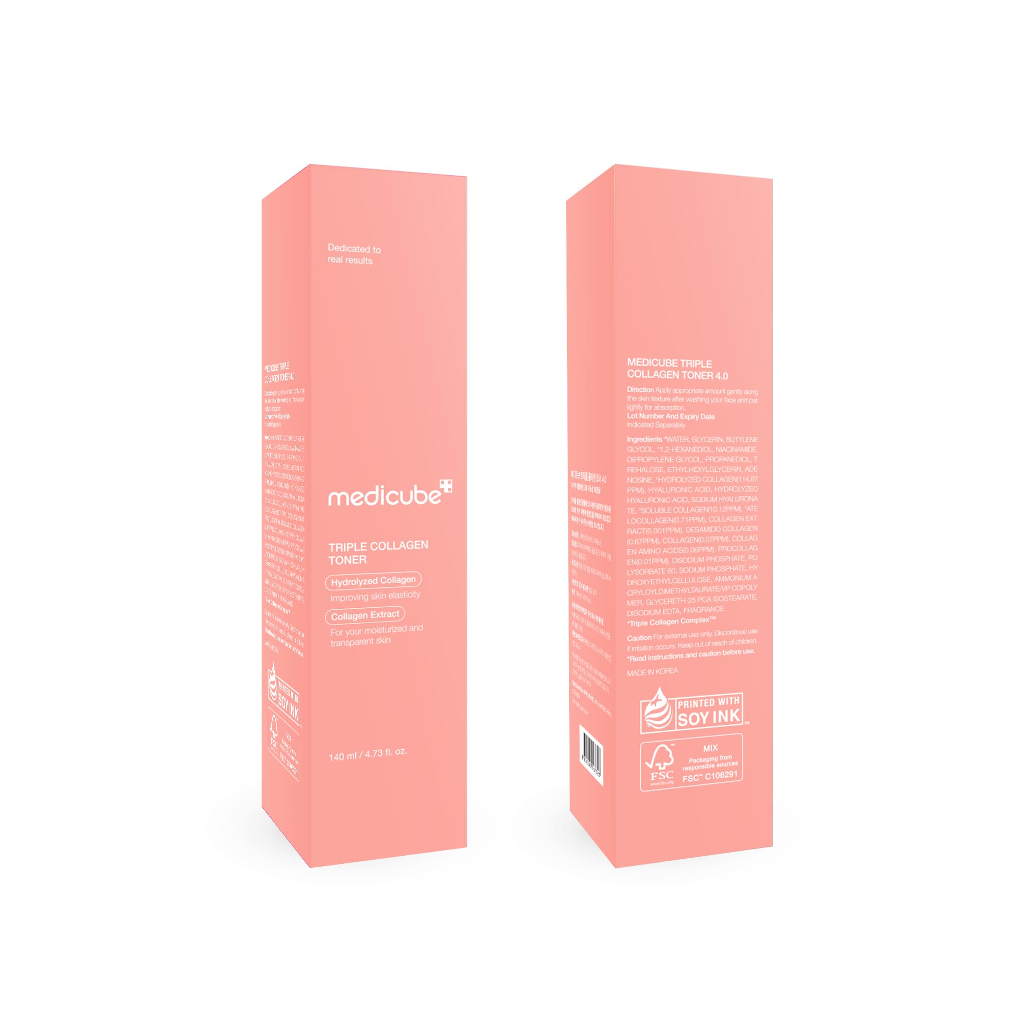Medicube Triple Collagen Toner - Hydrolyzed, Atelo, & Soluble Collagen for Deep Hydration & Plump Skin - Fast-Absorbing Formula