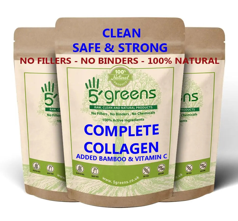 Marine Collagen Capsules 2400mg - Collagen Capsules with Bamboo & Vitamin C 5greens Au supplements