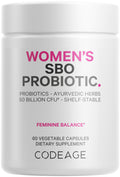 Codeage Women’s Probiotics Supplement - 50 Billion CFUs - SBO Probiotics & Prebiotics - Cranberries - Feminine Health - Fermented Botanical Blend, Whole Food Supplement - Vegan, Non-GMO - 60 Capsules Codeage Au supplements
