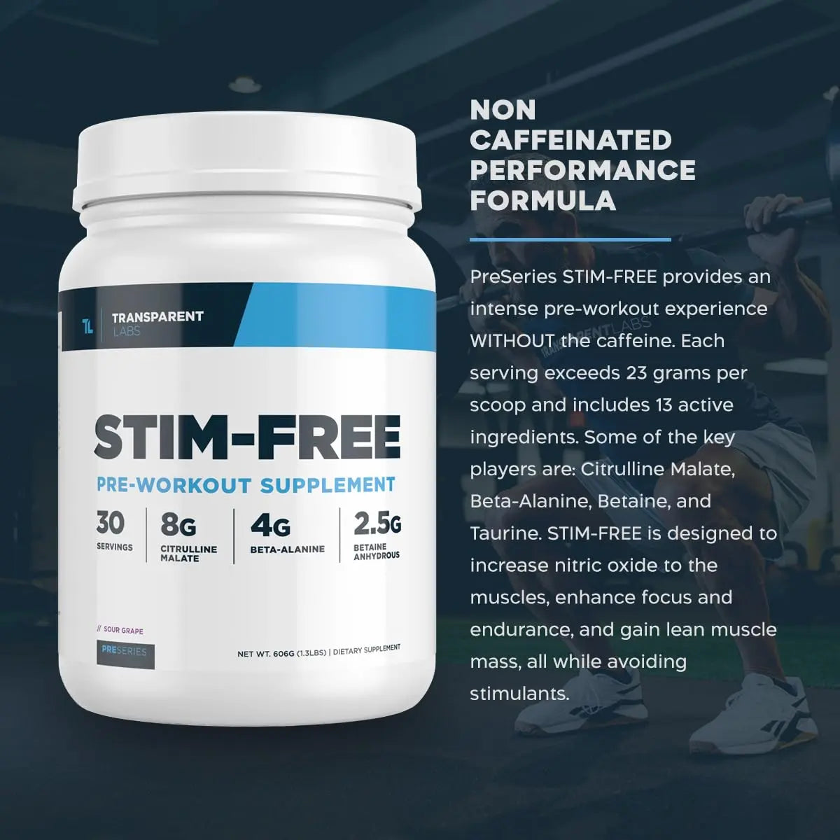Transparent Labs Stim-Free Pre-Workout - Caffeine & Stim Free Pre Workout Powder Transparent Labs Au supplements