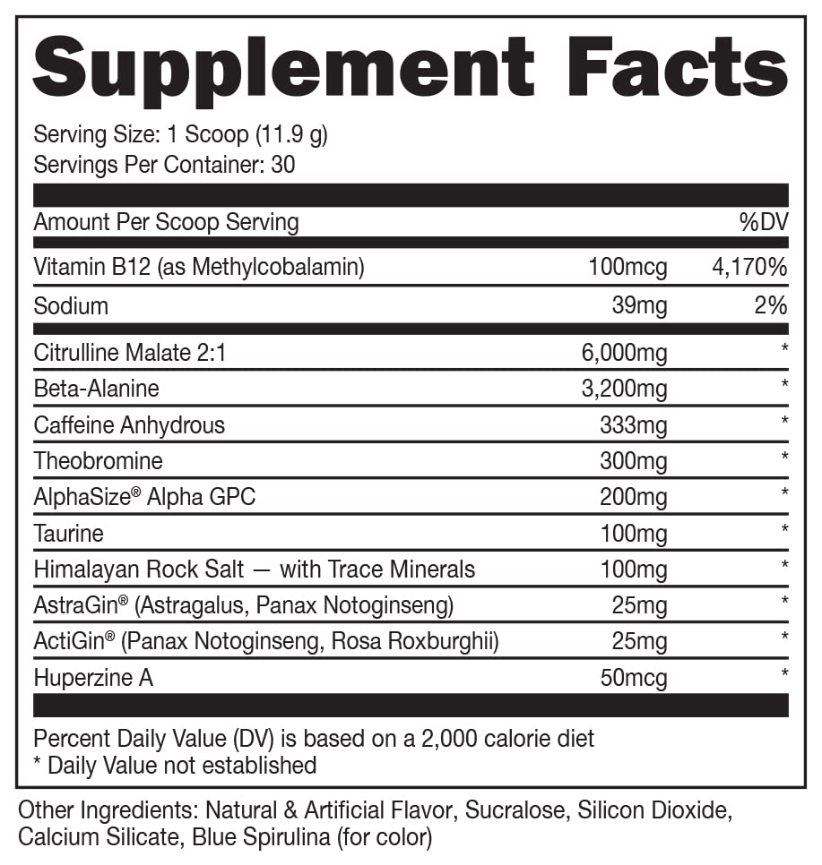 Bucked Up - Woke - HIGH STIM Pre Workout - Best Tasting - Focus Nootropic, Pump, Strength and Growth, 30 Servings (Rocket Pop) Bucked Up Au supplements