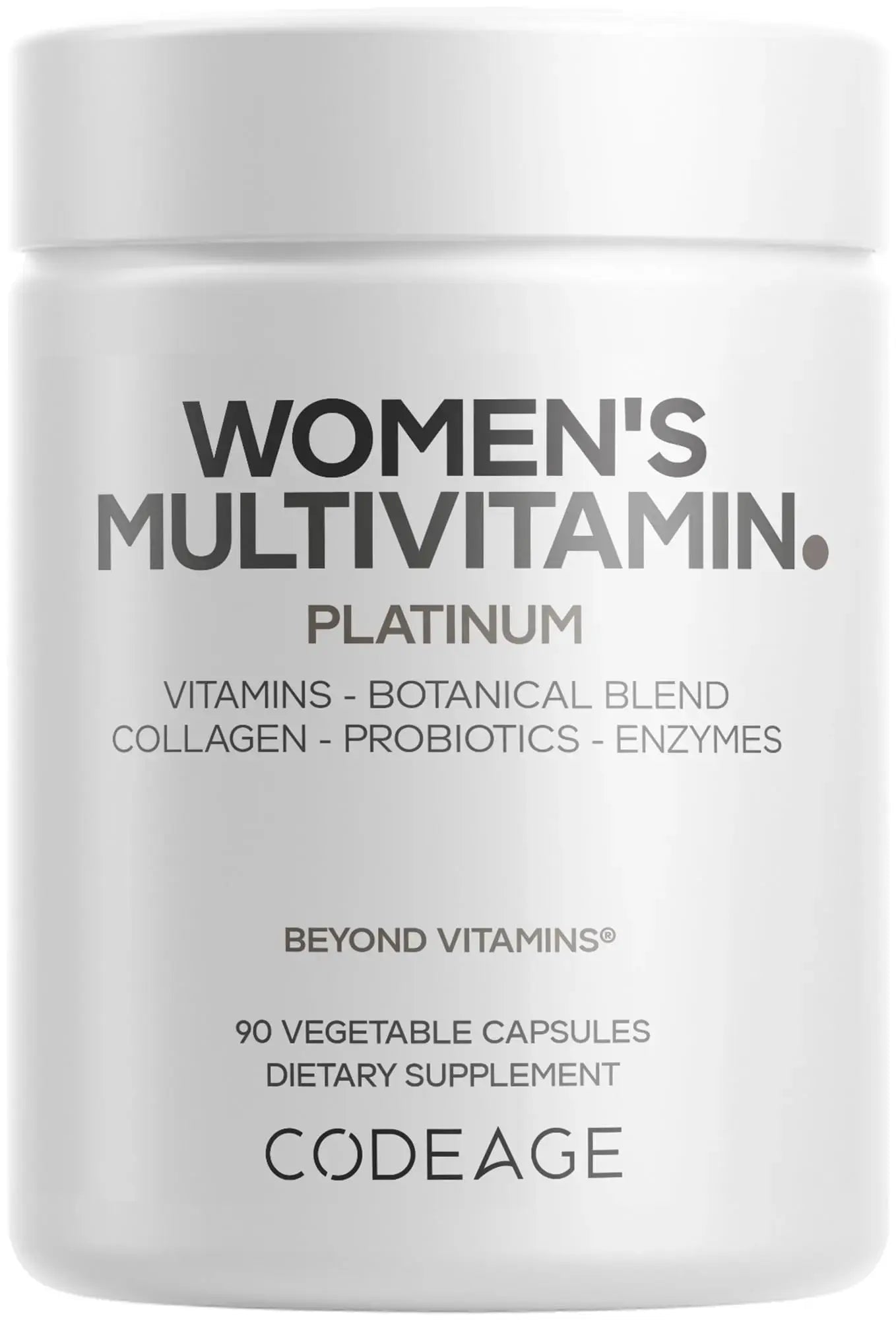 Codeage Women’s Multivitamin Platinum - Vitamins A D3 K1 K2 B12 & Minerals, CoQ10, Skin, Hair & Nails Complex, Collagen, Botanicals, Probiotics Codeage Au supplements