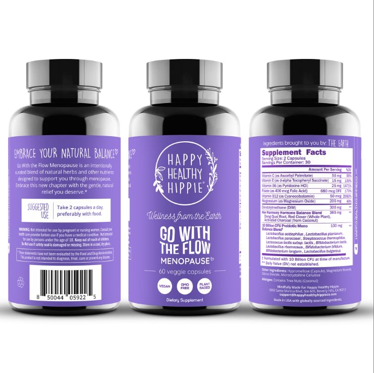 Menopause Supplements for Women – DIM Supplement + Probiotics | Estrogen Metabolism & Hormone Balance Support | Perimenopause Relief | Hot Flashes, Mood Swings & Night Sweats | Dong Quai | 60 Ct Happy Healthy Hippie Au supplements