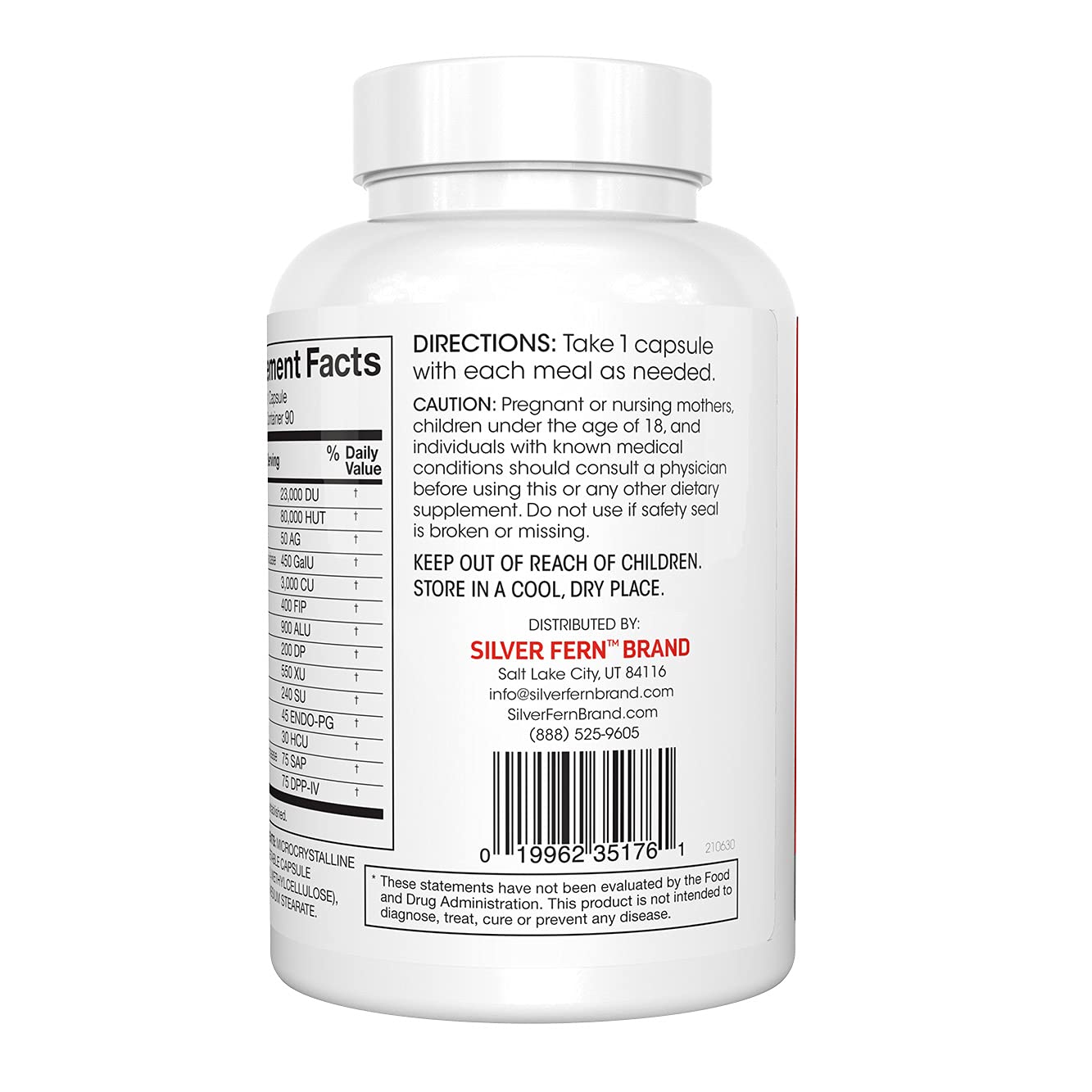 Silver Fern Brand Ultimate High Potency Digestive Enzyme Supplement - 2 Bottles - 100% Intestinal Coverage - Digestive Comfort