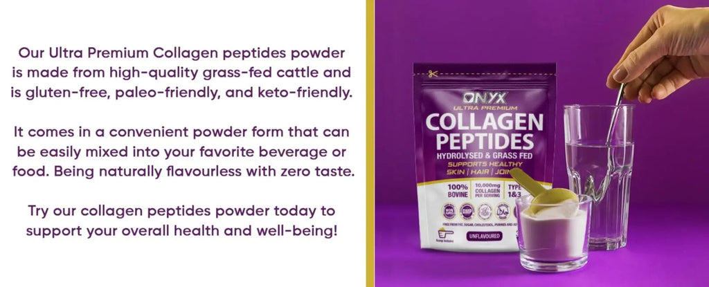 Premium Collagen Powder 300g Hydrolysed Bovine Collagen Peptides Powder ONYX INGREDIENTS 101 Au supplements