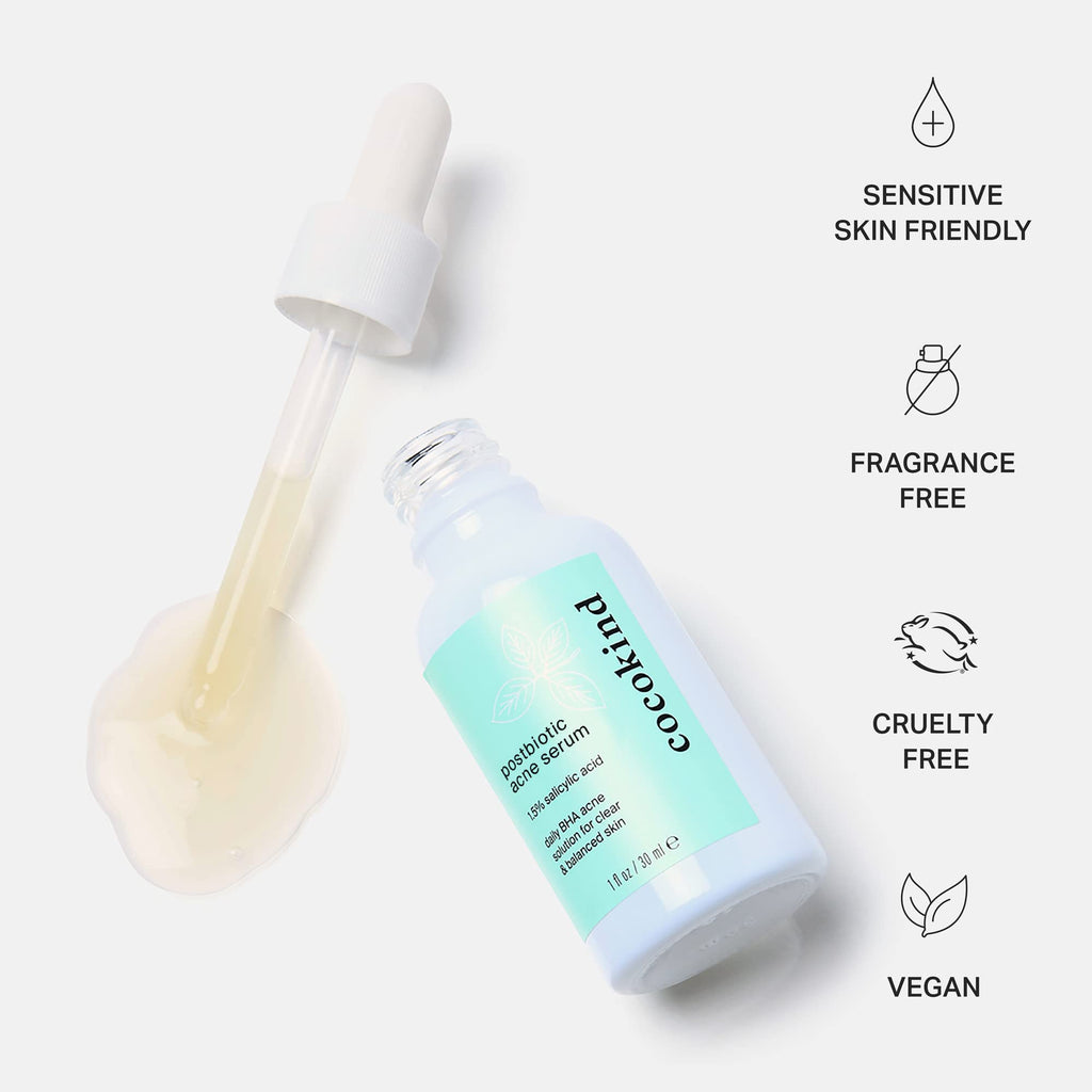 Cocokind Postbiotic Acne Serum, Salicylic Acid Serum and BHA Liquid Exfoliant - Exfoliating, Brightening and Hydrating Serum Cocokind Au supplements