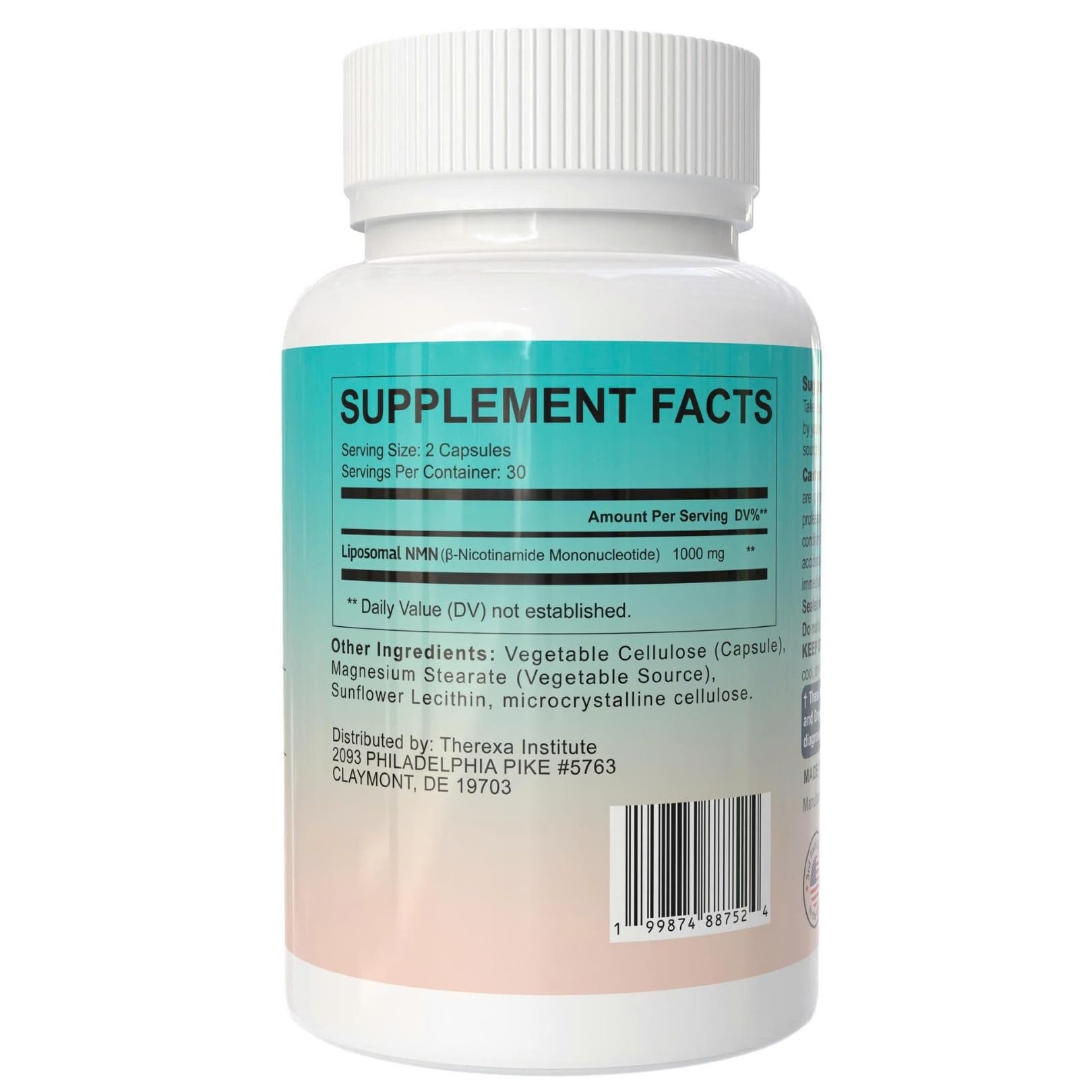 NMN Supplement 1000mg Pure - Liposomal NMN for NAD+ Supplement, Tested in USA, 60 Capsules THEREXA Au supplements