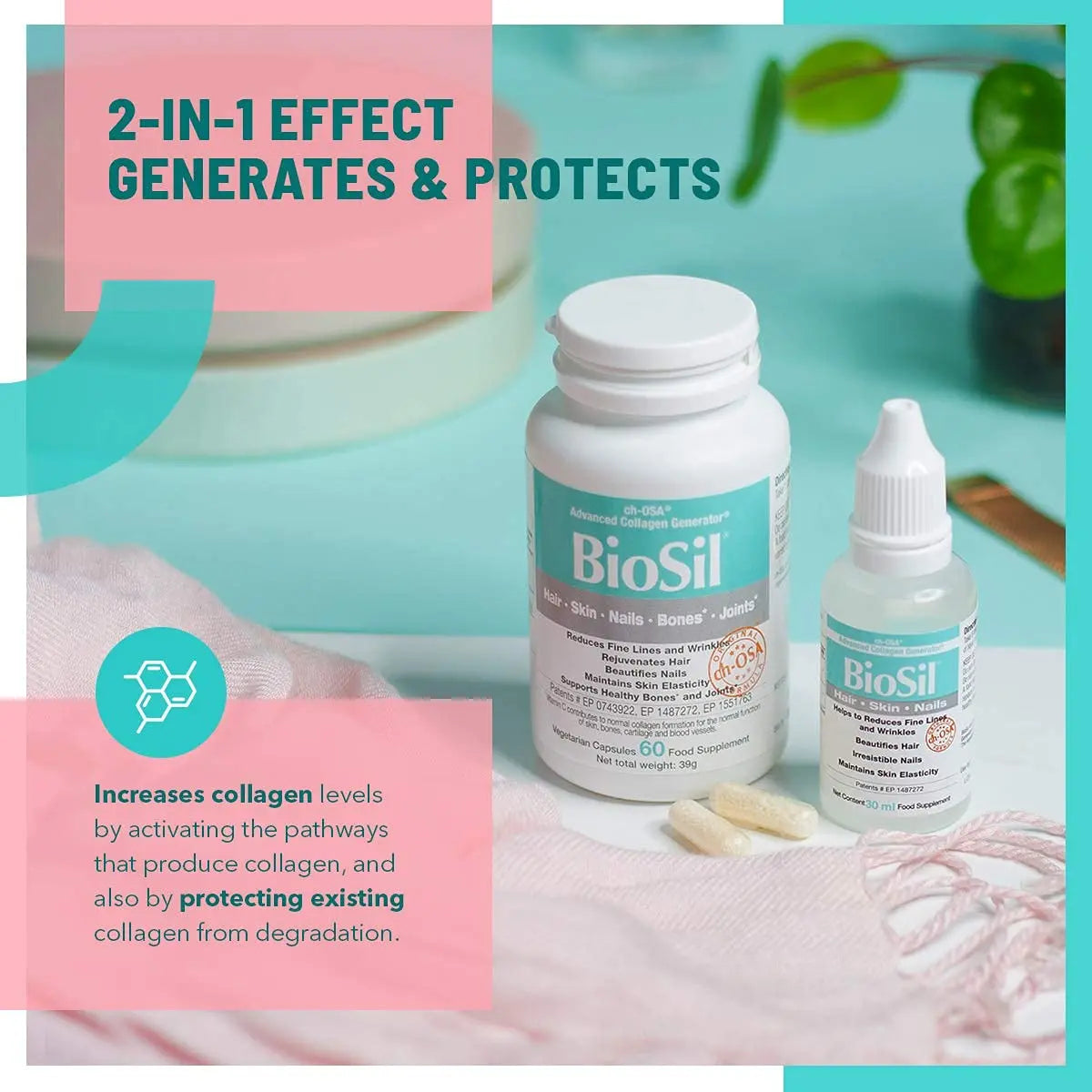 Advanced Collagen Generator with Vitamin C, BIOSIL Supplement for Women - Supports Healthy Hair BioSil Au supplements