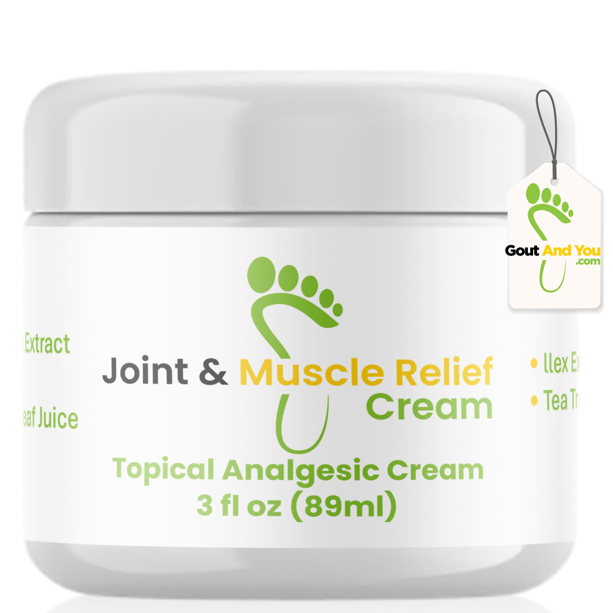 Gout and You Joint & Muscle Relief Cream - Fast Acting Joint Discomfort and Muscle Ache Relieving Rub with Arnica/Ilex Leaf Extract, Aloe Vera and Tea Tree Oil Gout and You Au supplements