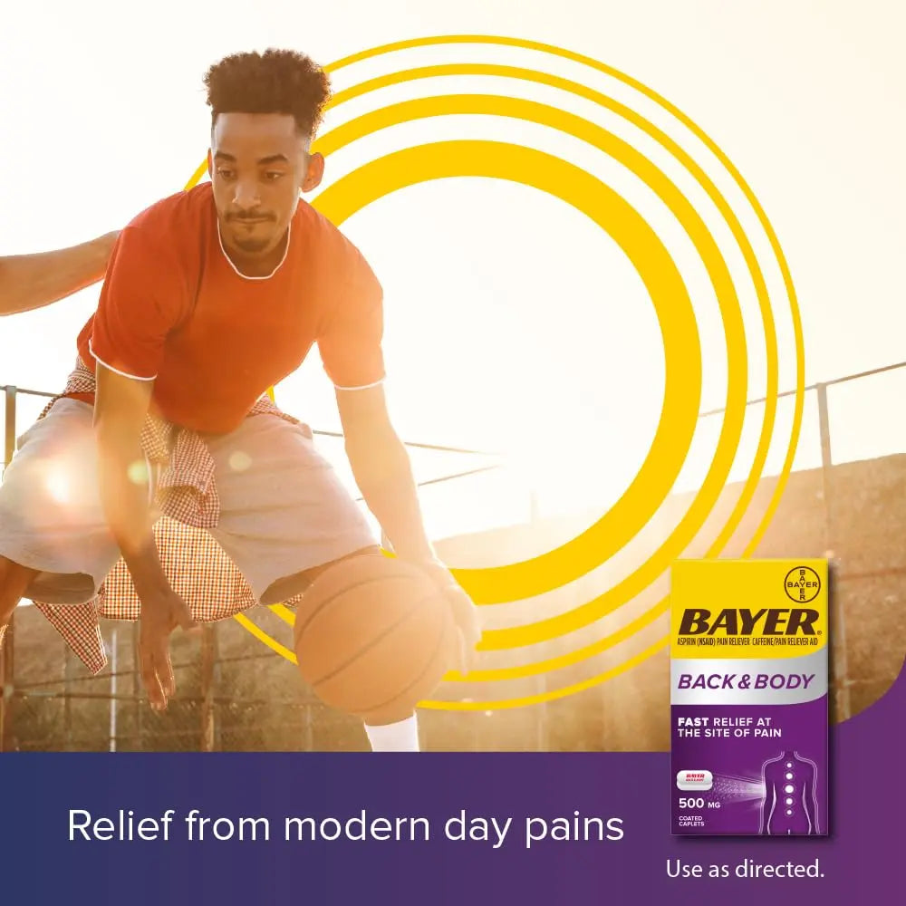 Bayer Extra Strength 500mg Aspirin Plus Caffeine for Powerful Pain Relief, 200 Coated Caplets Bayer Au supplements