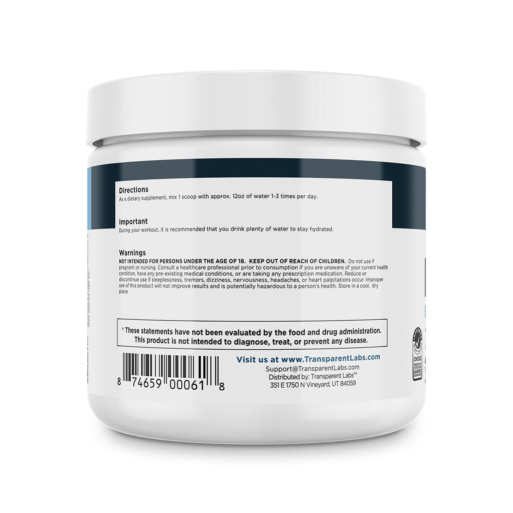 Transparent Labs Hydrate Naturally Sweetened Electrolytes Powder - Hydration Powder Electrolytes with Coconut Water, Calcium, Taurine, & Potassium