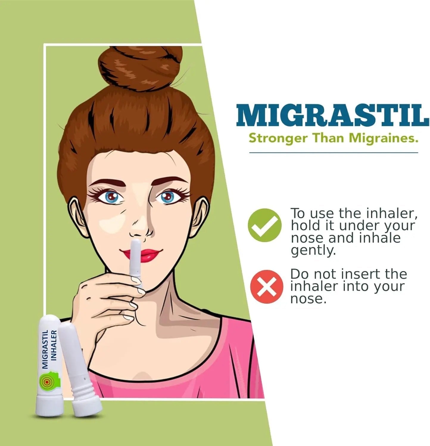 Basic Vigor Migrastil Inhaler (Pack of 2) - Pocket Size Aromatherapy Inhaler for Queasiness Basic Vigor Au supplements