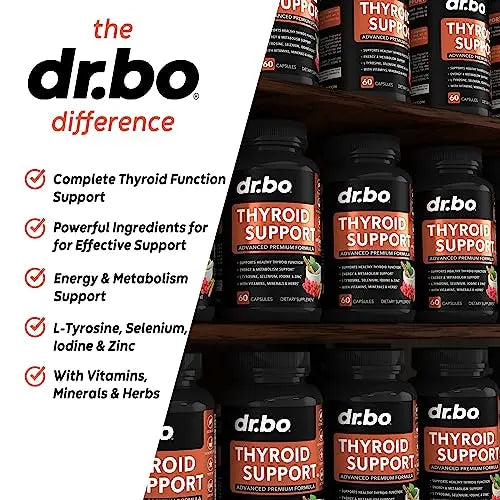 Thyroid Support for Women & Men Supplement - Natural Metabolism, Mood & Energy Enhancer DR. BO Au supplements