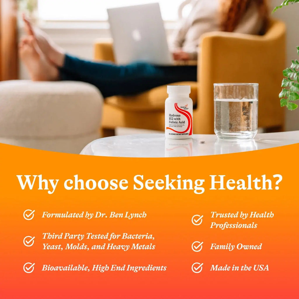 Seeking Health Hydroxo B12 with Folinic Acid - Supplement with Non-Methylated Form of Folate - Vitamin B12 Complex Seeking Health Au supplements
