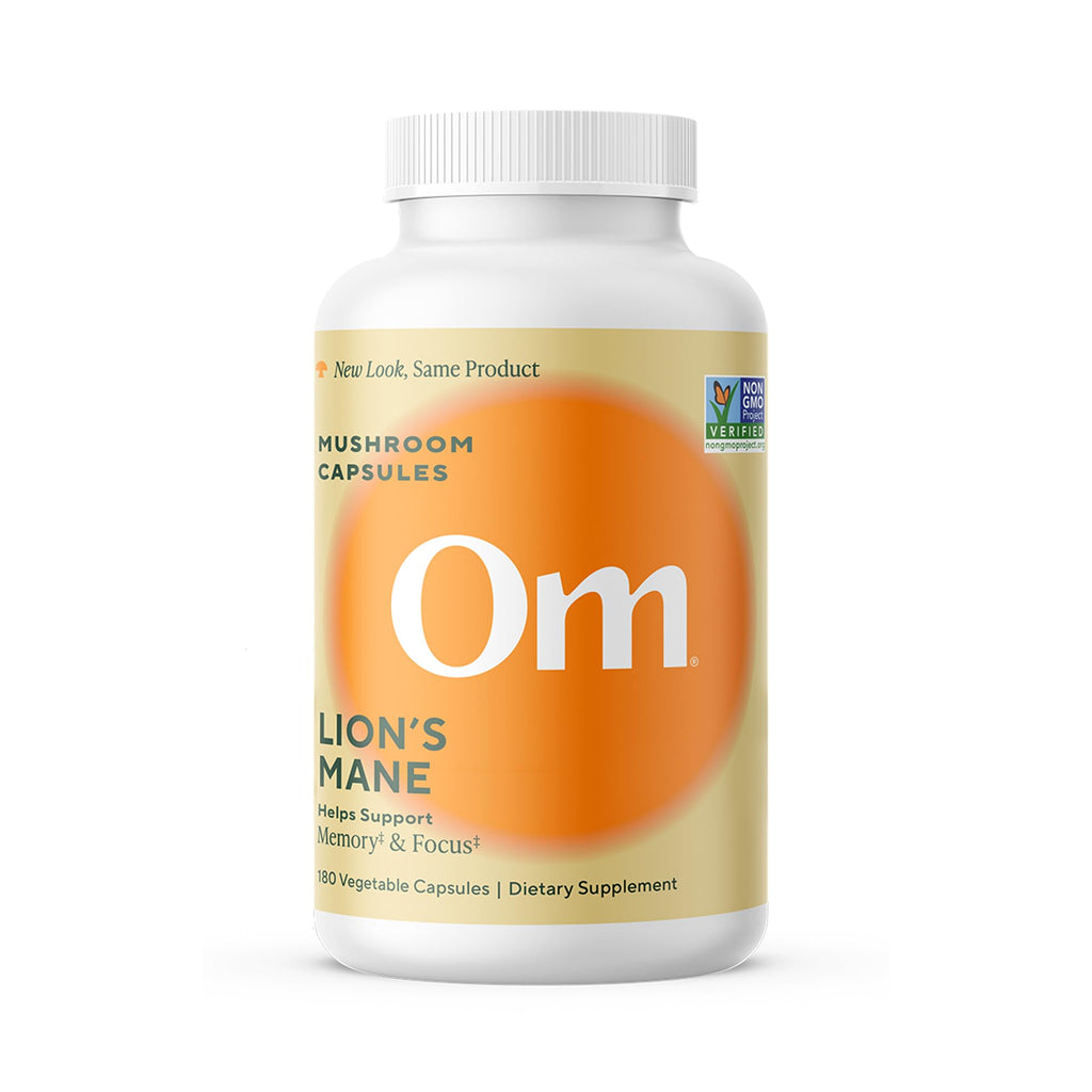 Om Lion’s Mane Mushroom Capsules - Organic Mushroom Supplement and Nootropic - Brain Supplements for Memory and Focus, 180 Count (60 Servings) OM MUSHROOM SUPERFOOD Au supplements