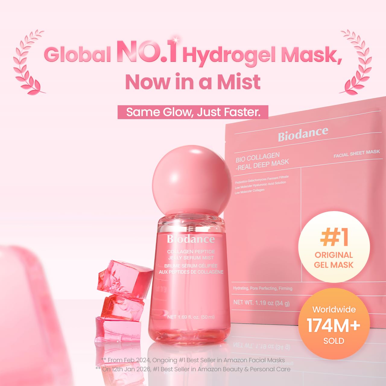 BIODANCE Collagen Peptides Jelly Serum Mist, Hydrating Face Mist, Plumping, Anti-Aging