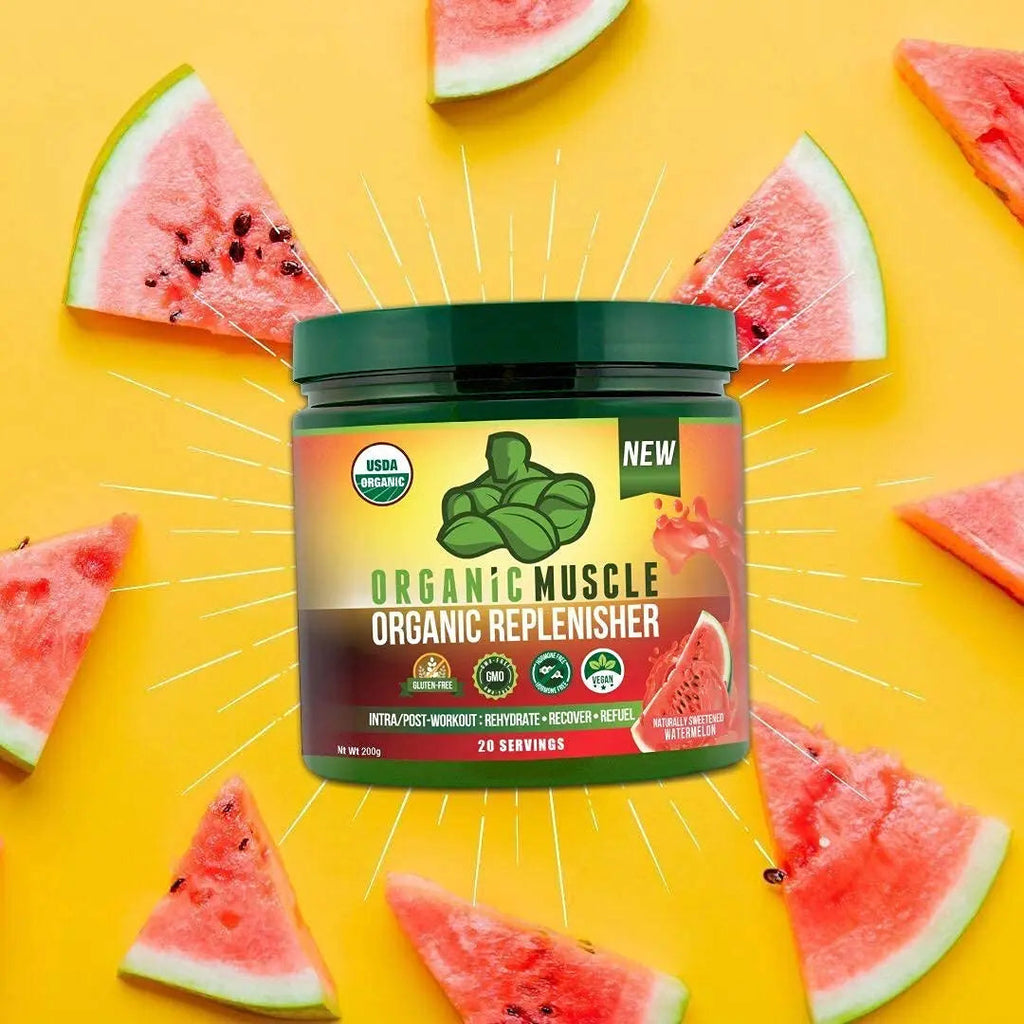 Organic Muscle Bundle - Pre-Workout Powder for Energy (Passionfruit Guava) + Replenisher Organic Muscle Au supplements
